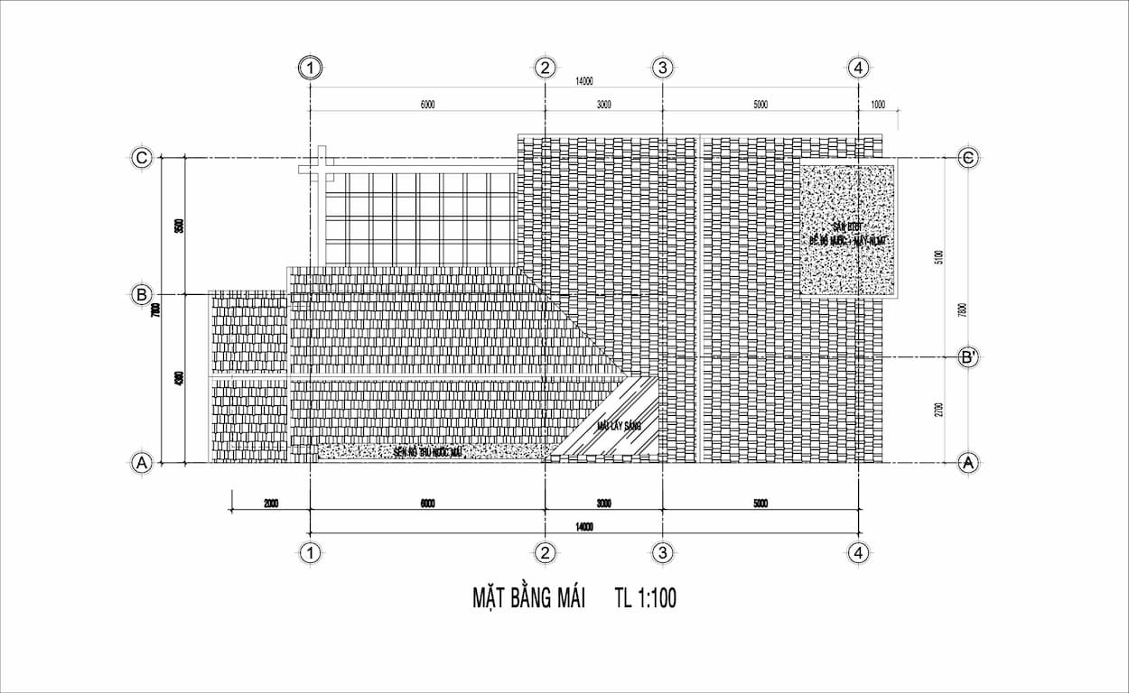 Bán bản vẽ thiết kế nhà phố mái thái mặt tiền 8m có sân để xe