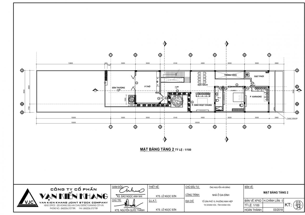 Bán bản vẽ thiết kế nhà phố 2 tầng 8.5x35m2 có sân vườn