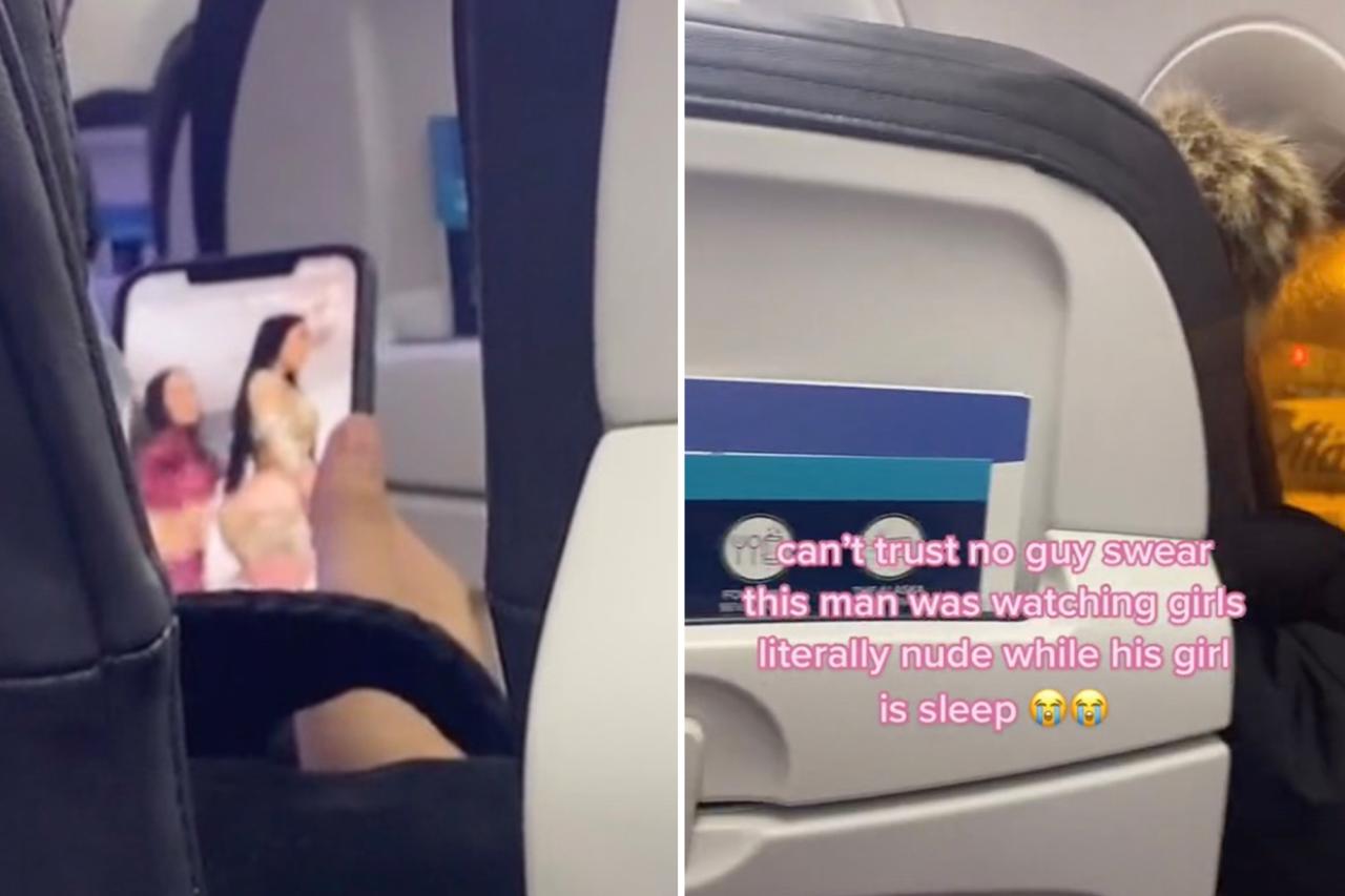 TikToker Sandy Prudente shared footage of a fellow flier allegedly watching porn on board a plane last month.